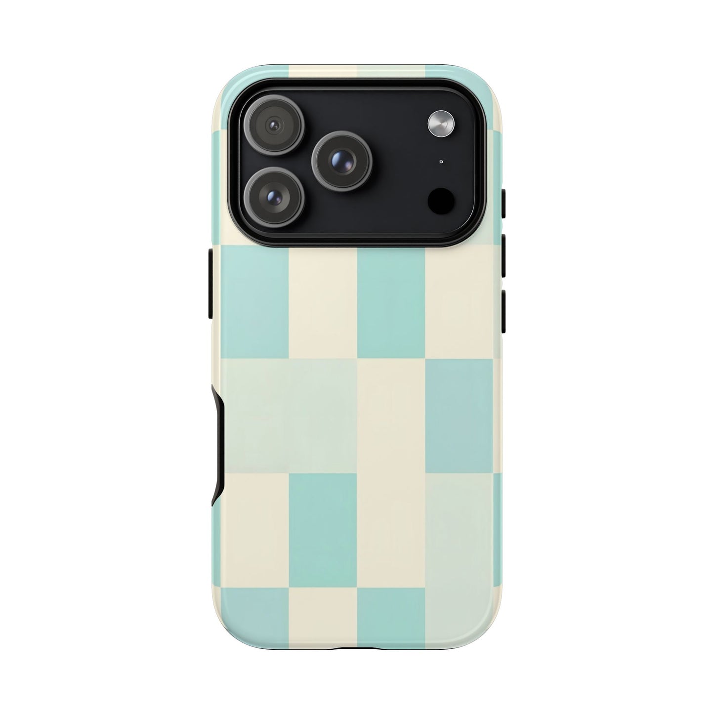 Pastel Checkerboard Tough Case – Mint & Cream Protective Phone Cover