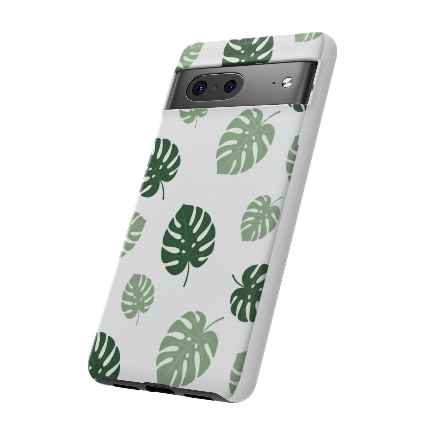 Monstera Leaf Tough Phone Case – Tropical Green Palm Pattern Protective Cover