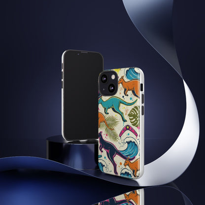 Tough Cases — Colorful Surfing Kangaroo Phone Case