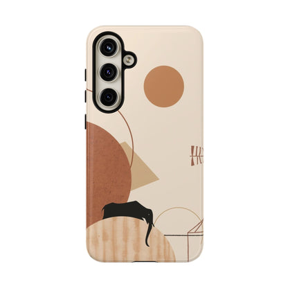 Abstract Earth Tones Phone Case — Minimal Geometric Design