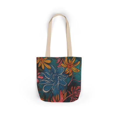 Floral Canvas Tote Bag — Vibrant Flower Print