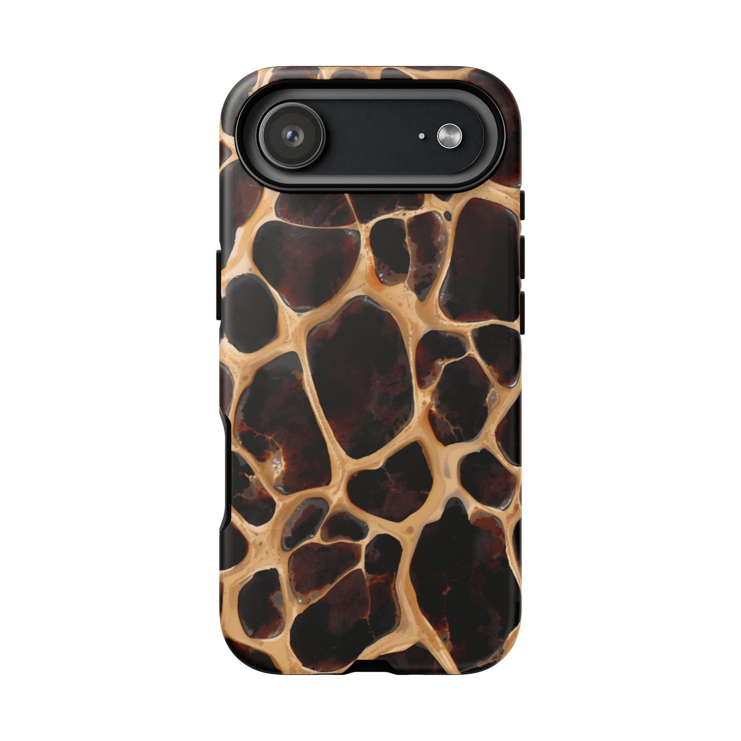 Phone Case — Brown Leather Dot Texture Rugged Protective Cover