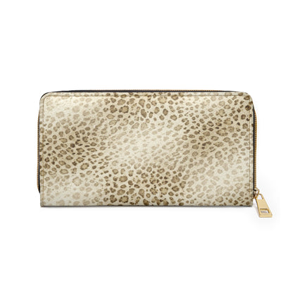 Leopard Print Zipper Wallet — Chic Animal-Print Women's Wallet with Gold Zip