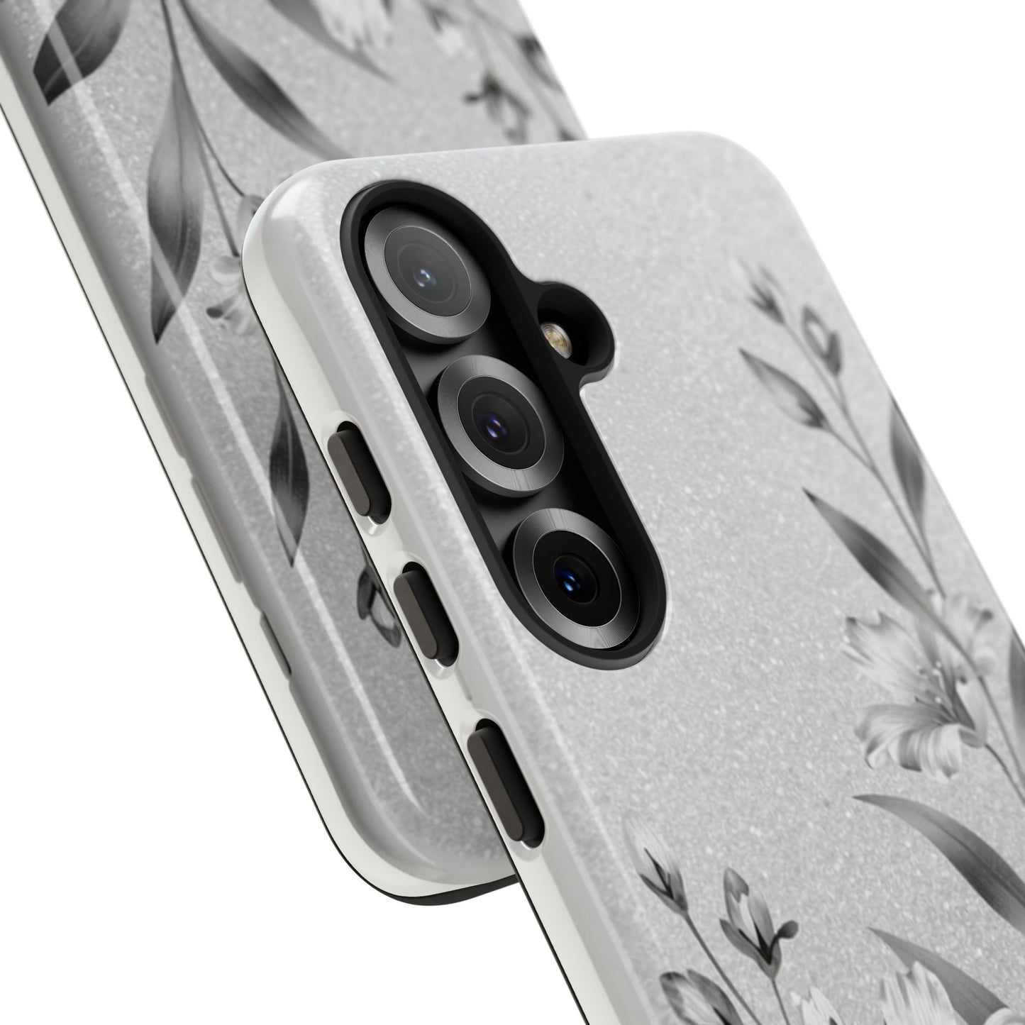 Floral Monochrome Phone Case — Elegant Black & White Lily Design