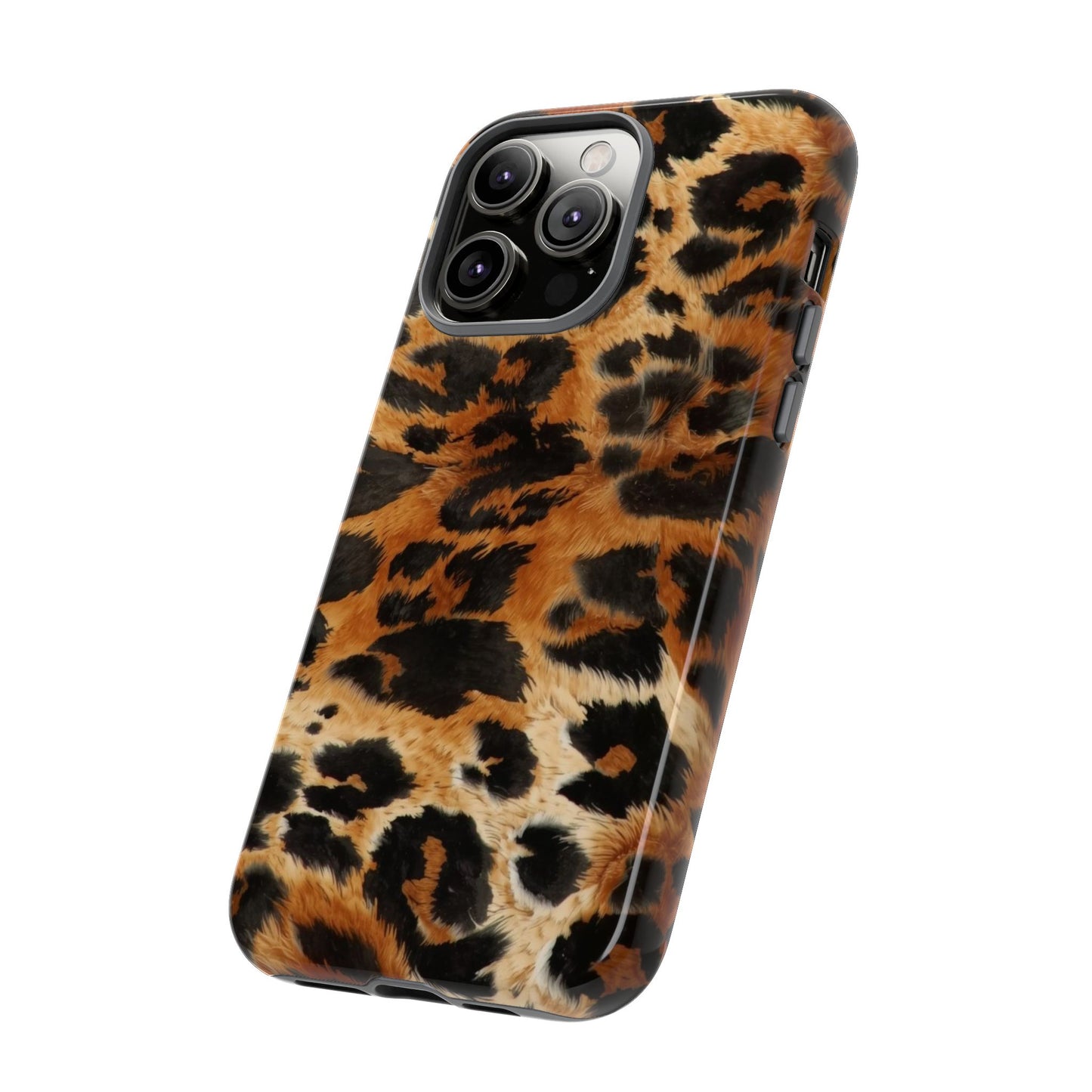 Leopard Print Tough Phone Case – Rugged Protective iPhone Cover