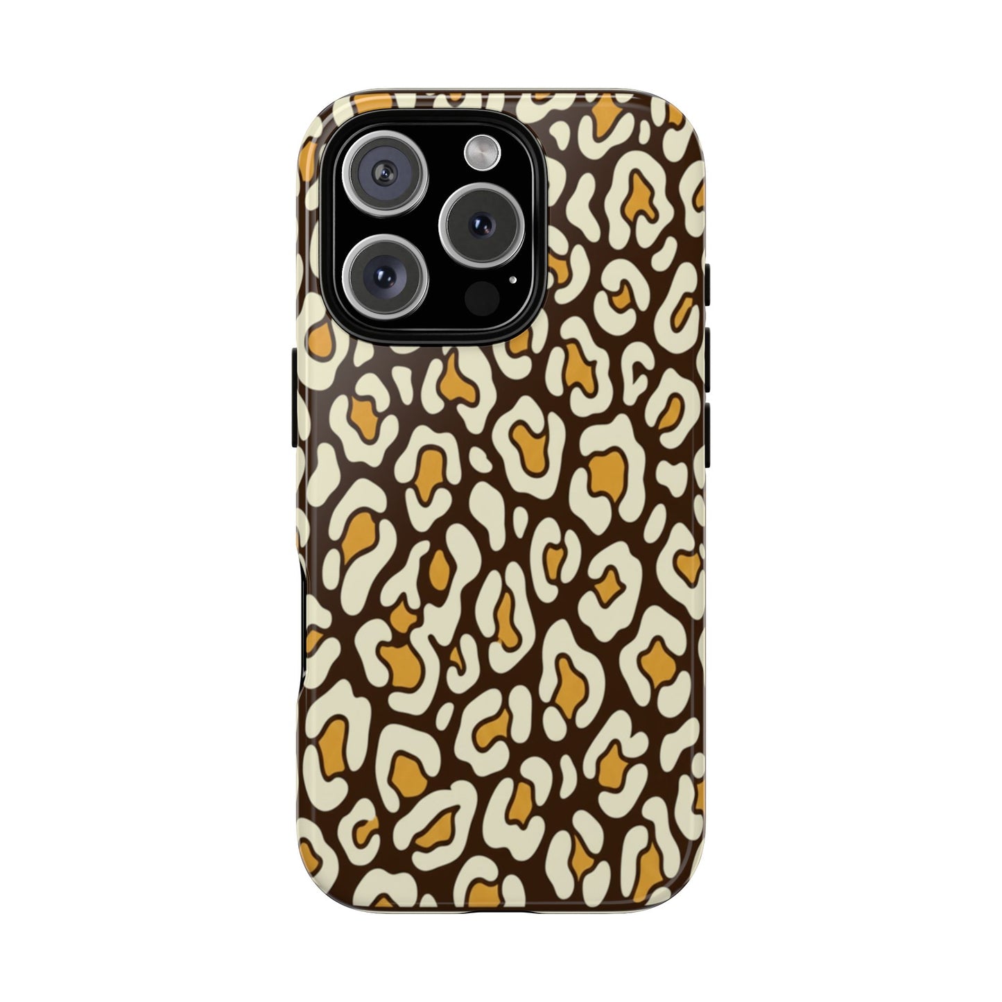 Leopard Print Tough Phone Case — Durable Protective iPhone Cover