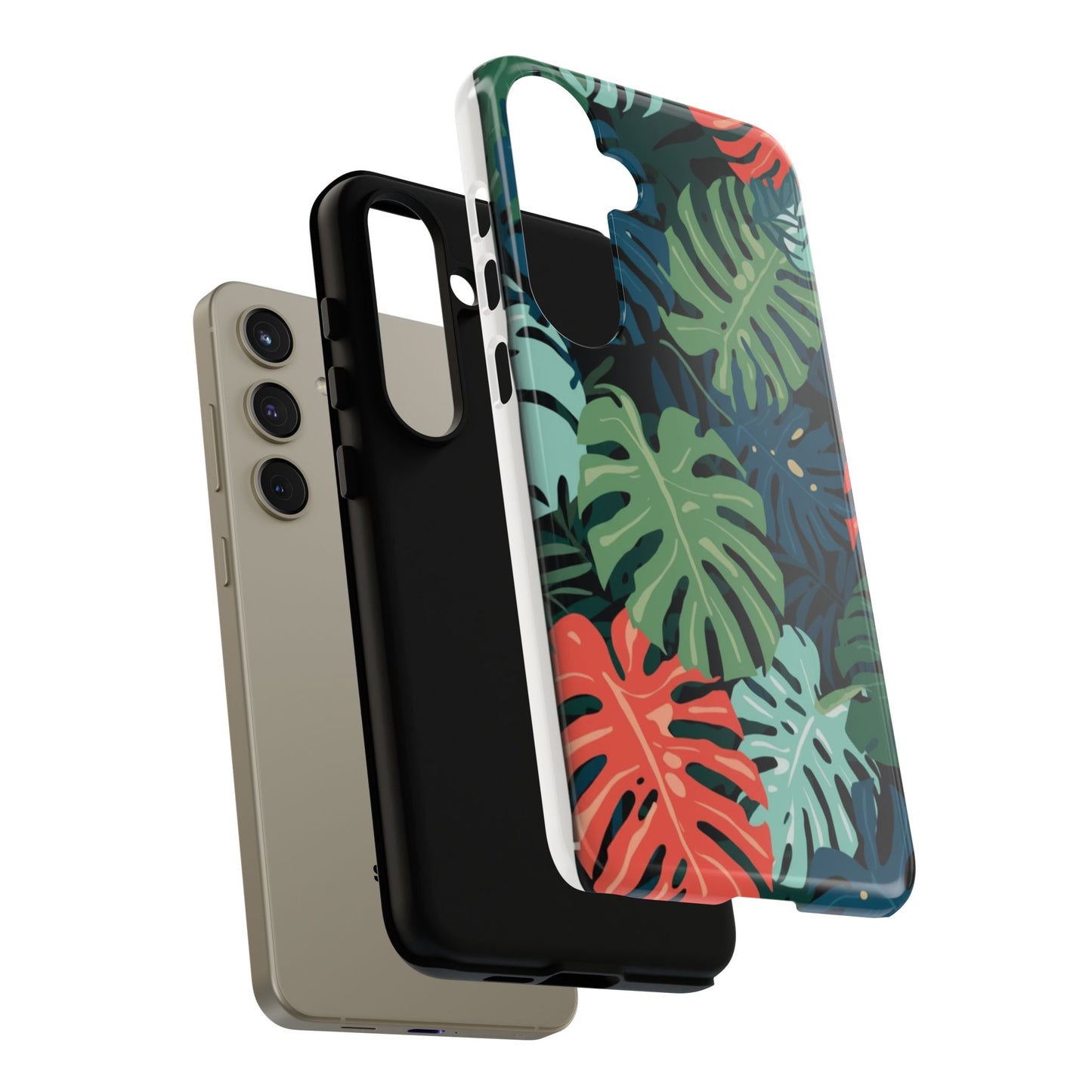 Tropical Monstera Phone Case — Colorful Leaf Protective Tough Case