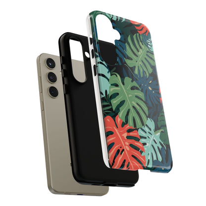 Tropical Monstera Phone Case — Colorful Leaf Protective Tough Case