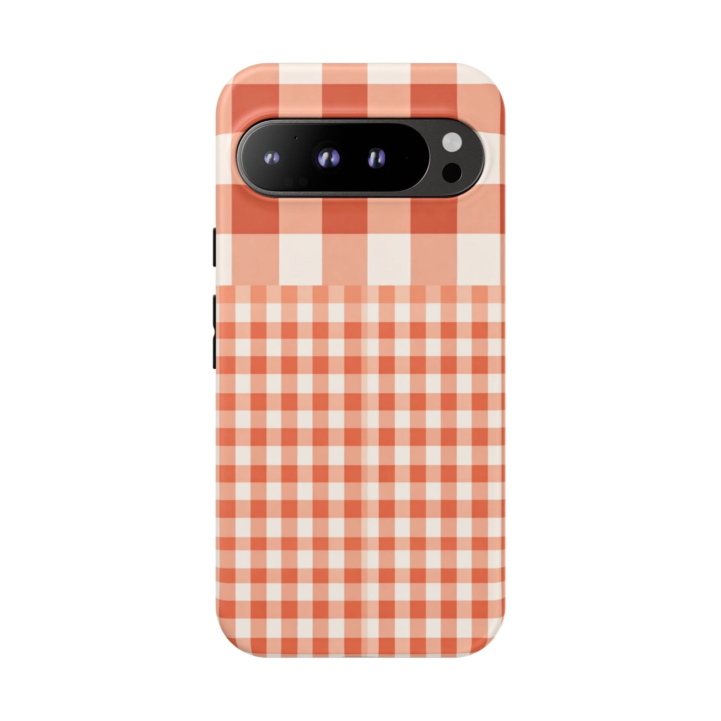 Buffalo Check Tough Phone Case — Orange Gingham Protective Cover