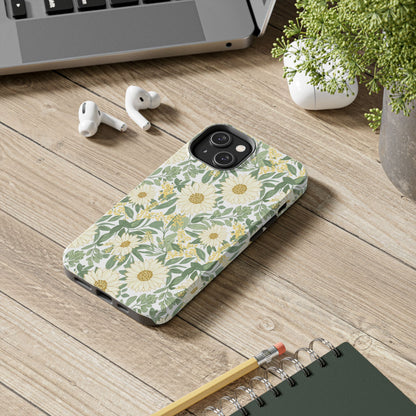 Daisy Meadow Tough Phone Case — Floral Protective Phone Cover