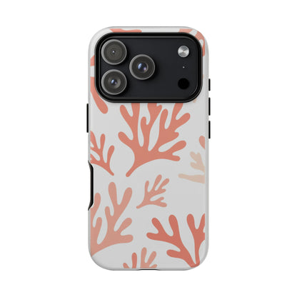 Coral Reef Pattern Tough Phone Case — Pink Beachy Protective Cover