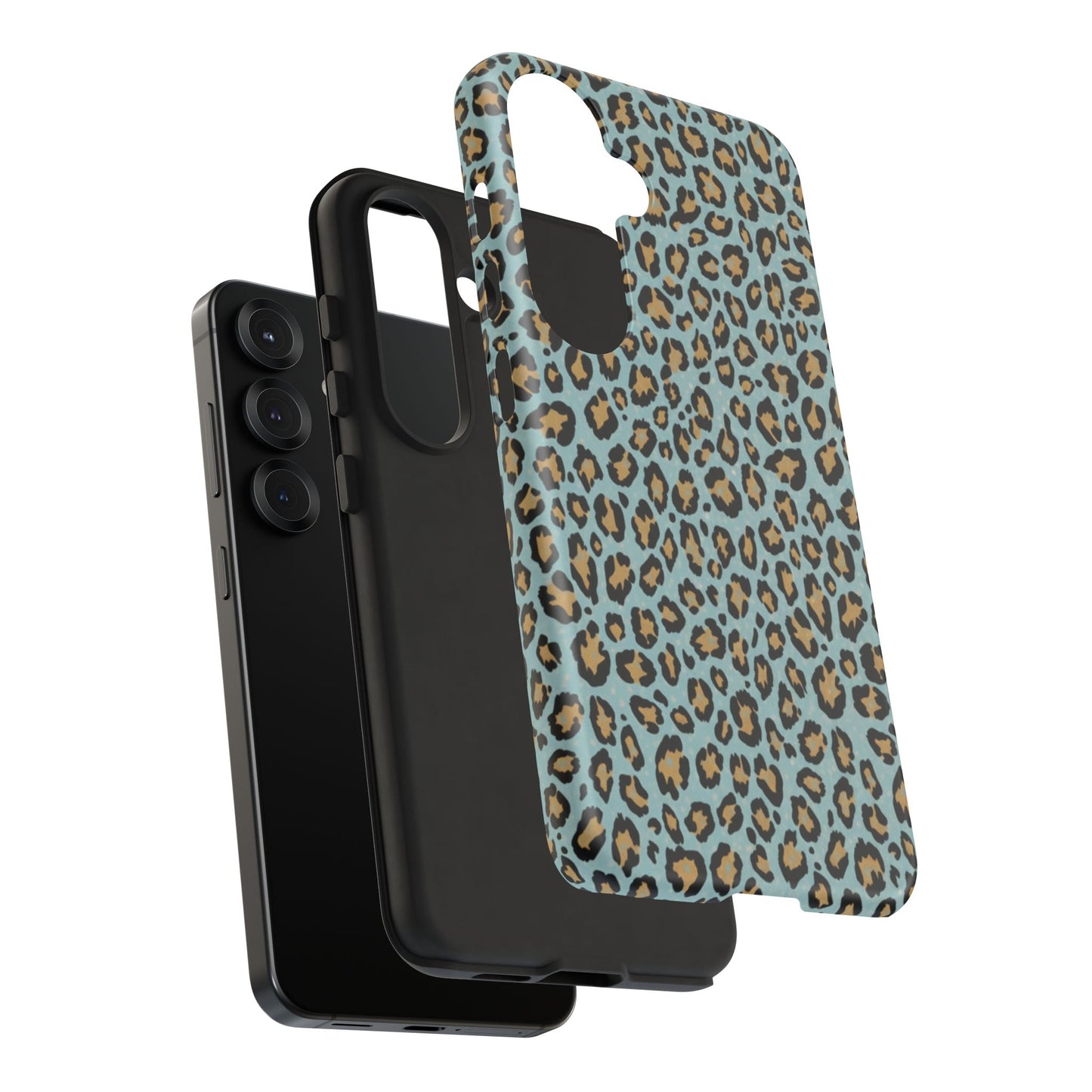 Leopard Print Tough Phone Case - Blue Cheetah Protective Cover