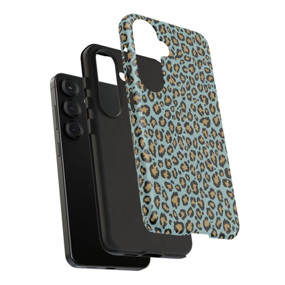 Leopard Print Tough Phone Case - Blue Cheetah Protective Cover