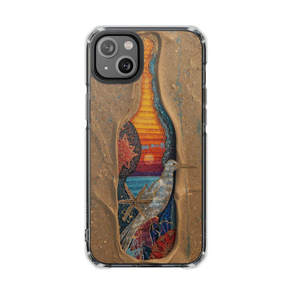 Clear Impact Phone Case — Sunset Wave Surfboard Art