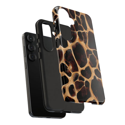 Phone Case — Brown Leather Dot Texture Rugged Protective Cover
