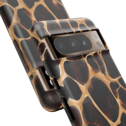 Phone Case — Brown Leather Dot Texture Rugged Protective Cover
