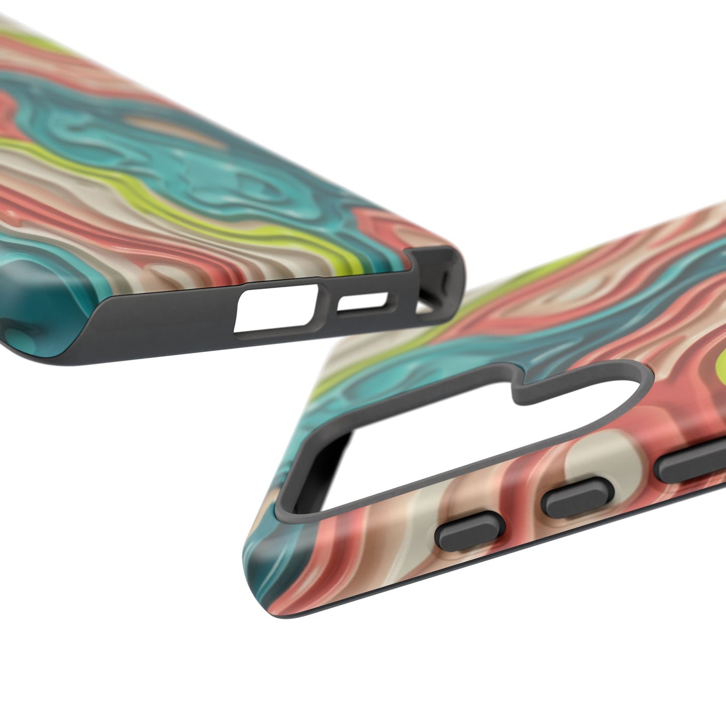 Abstract Contour Phone Case — Colorful Topographic Pattern Tough Case