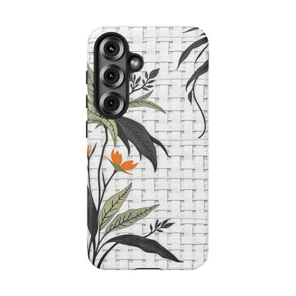 Floral Woven Tough Phone Case — Protective Botanical iPhone Cover