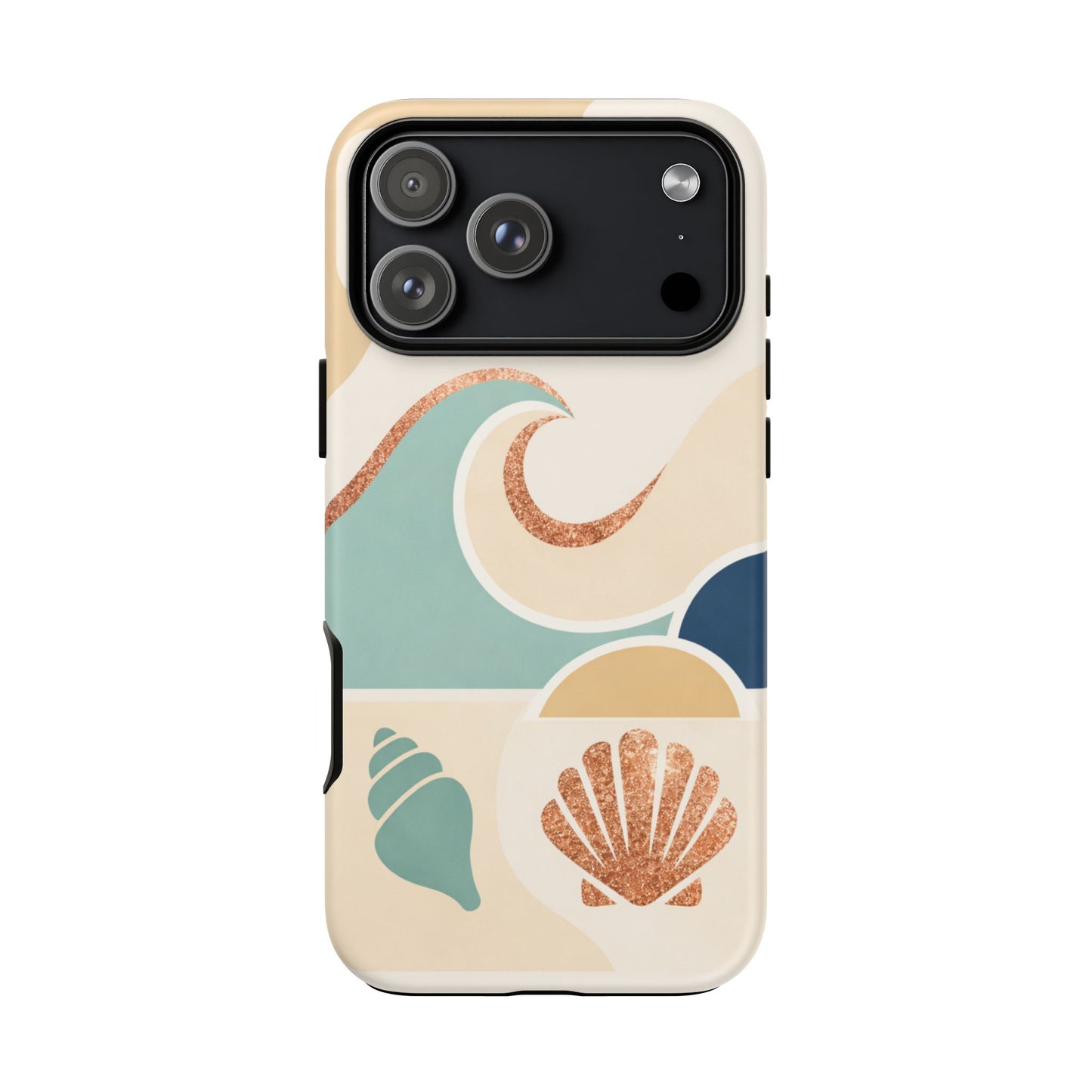 Sea Breeze Tough Phone Case — Retro Waves & Shells Design