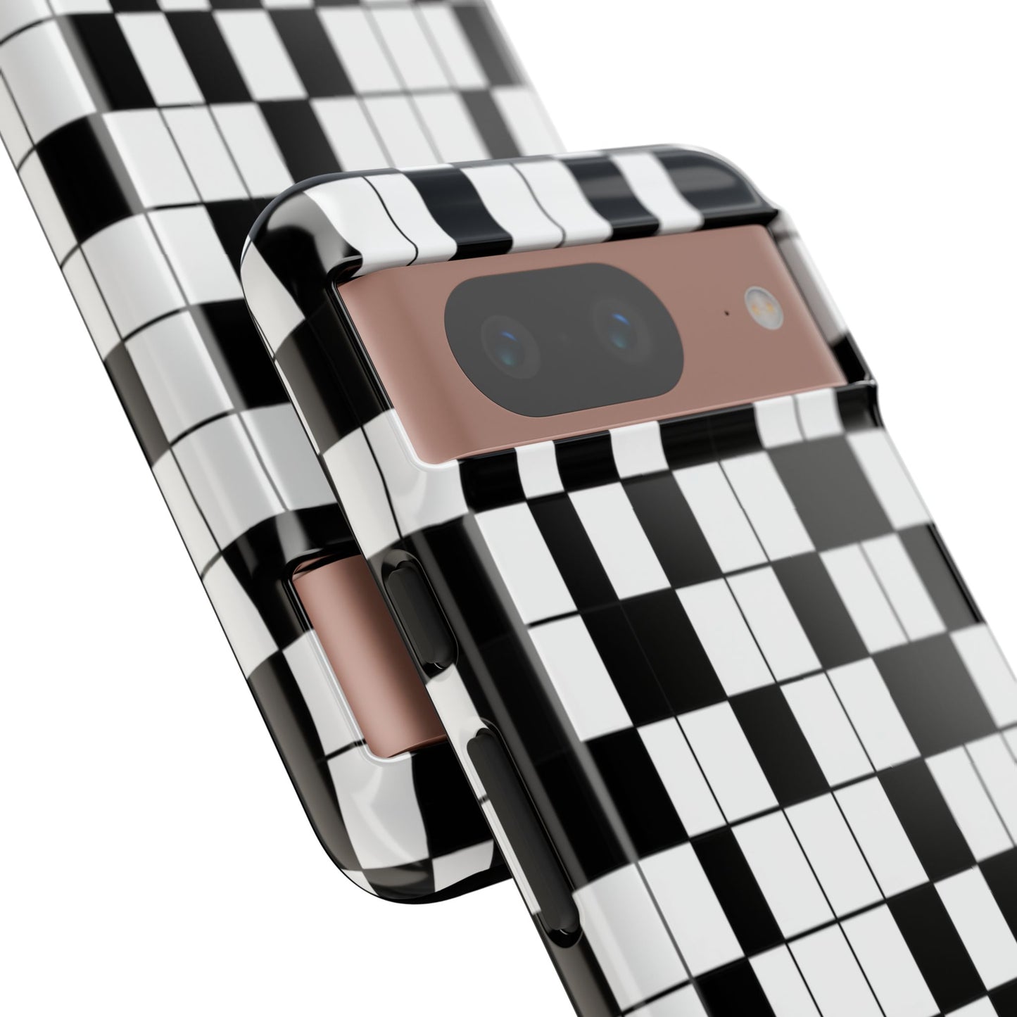 Crossword Grid Phone Case — Black & White Puzzle Pattern Tough Phone Cover