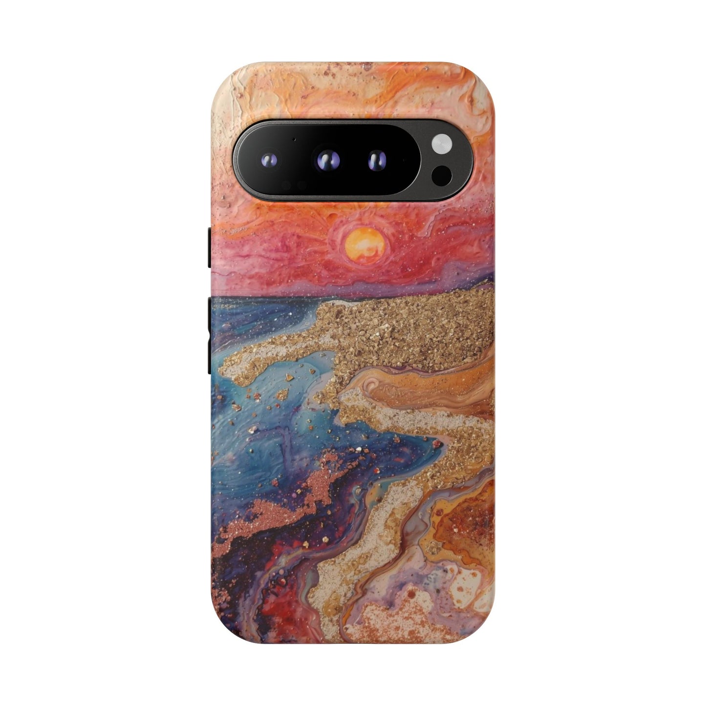 Sunset Coast Phone Case — Colorful Abstract Beach Art Tough Case