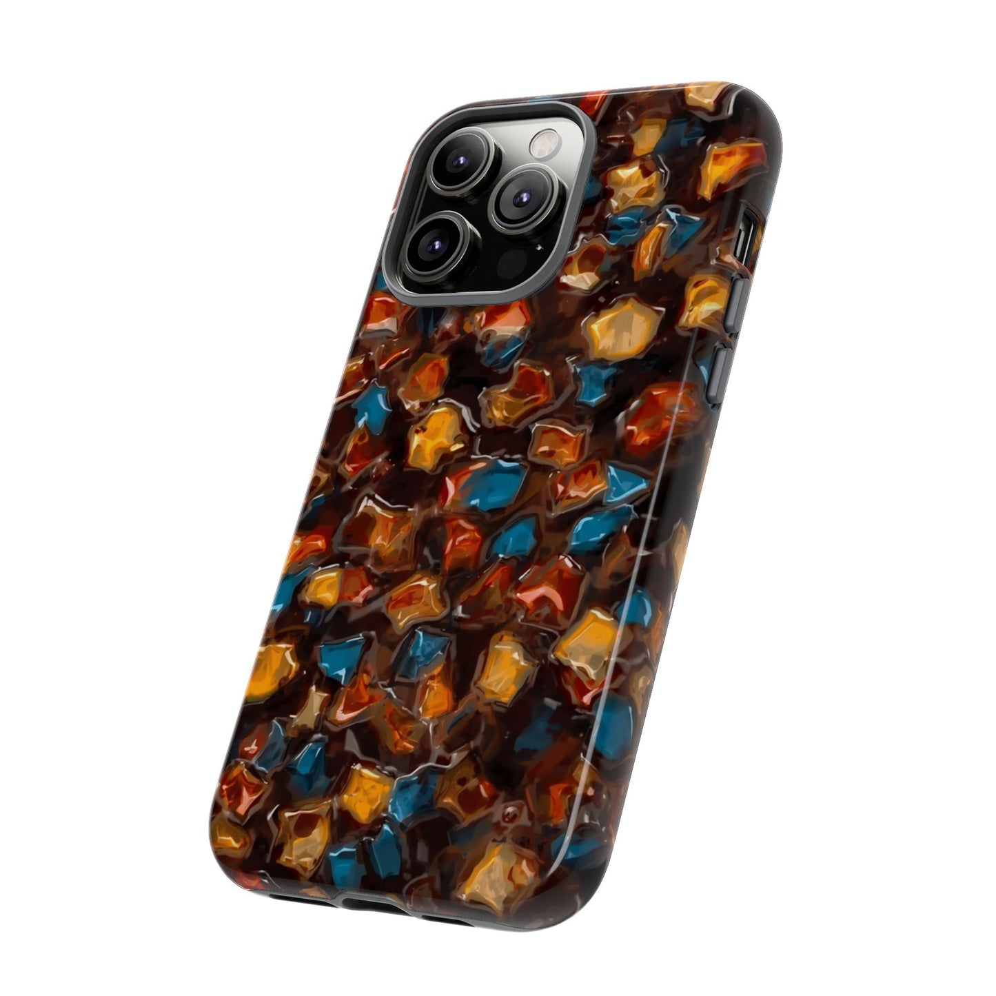 Phone Case - Amber Tortoiseshell Mosaic Protective Cover
