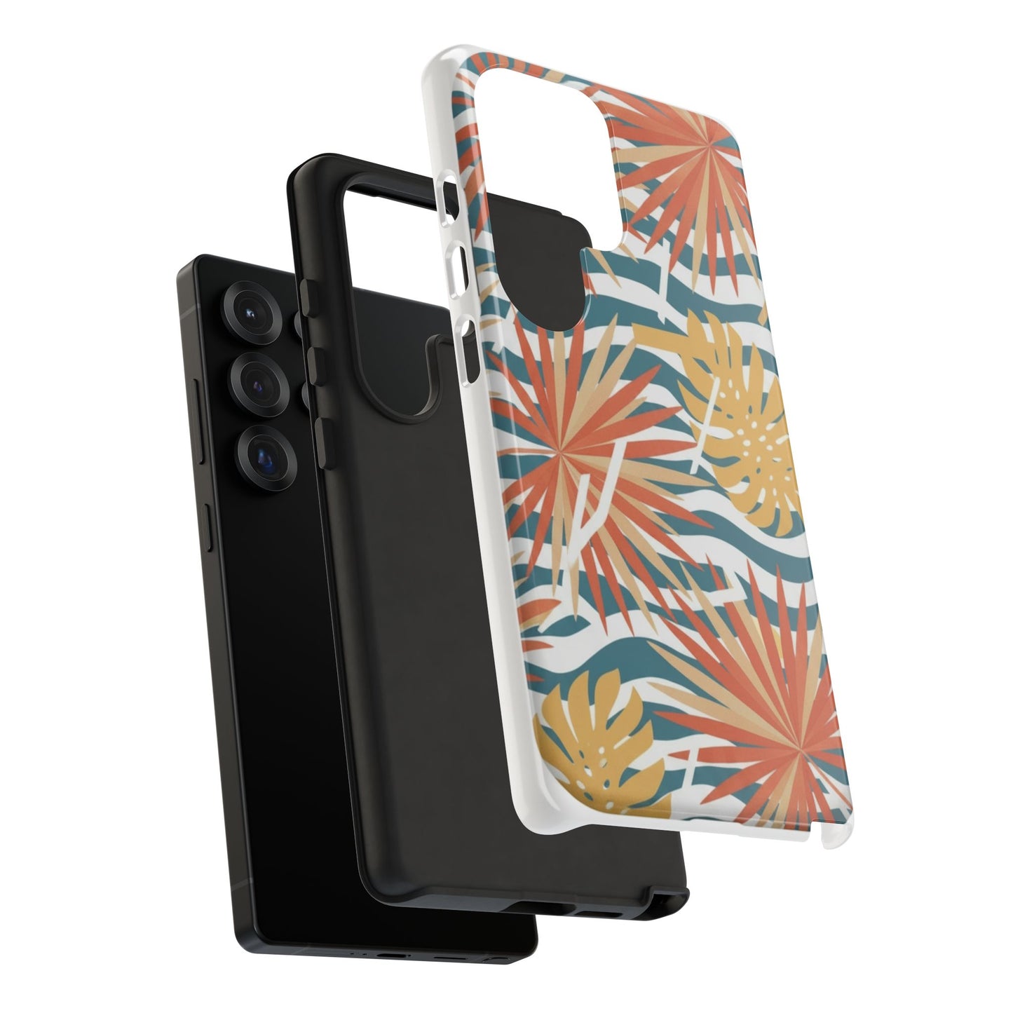 Tropical Palm Tough Phone Case – Retro Wave Floral Protective Cover