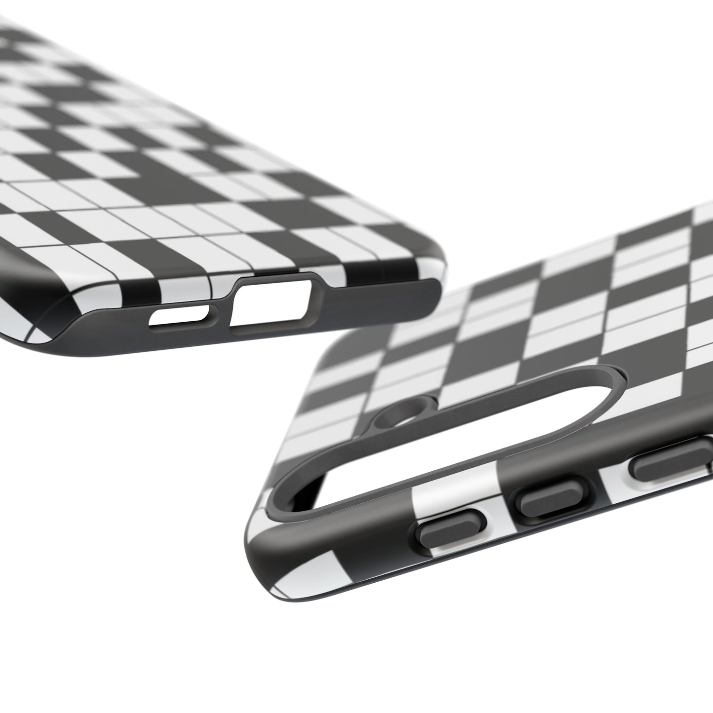 Crossword Grid Phone Case — Black & White Puzzle Pattern Tough Phone Cover