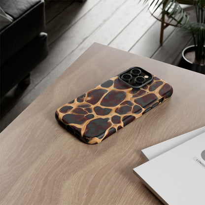 Phone Case — Brown Leather Dot Texture Rugged Protective Cover
