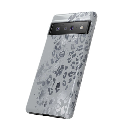 Gray Leopard Print Tough Phone Case