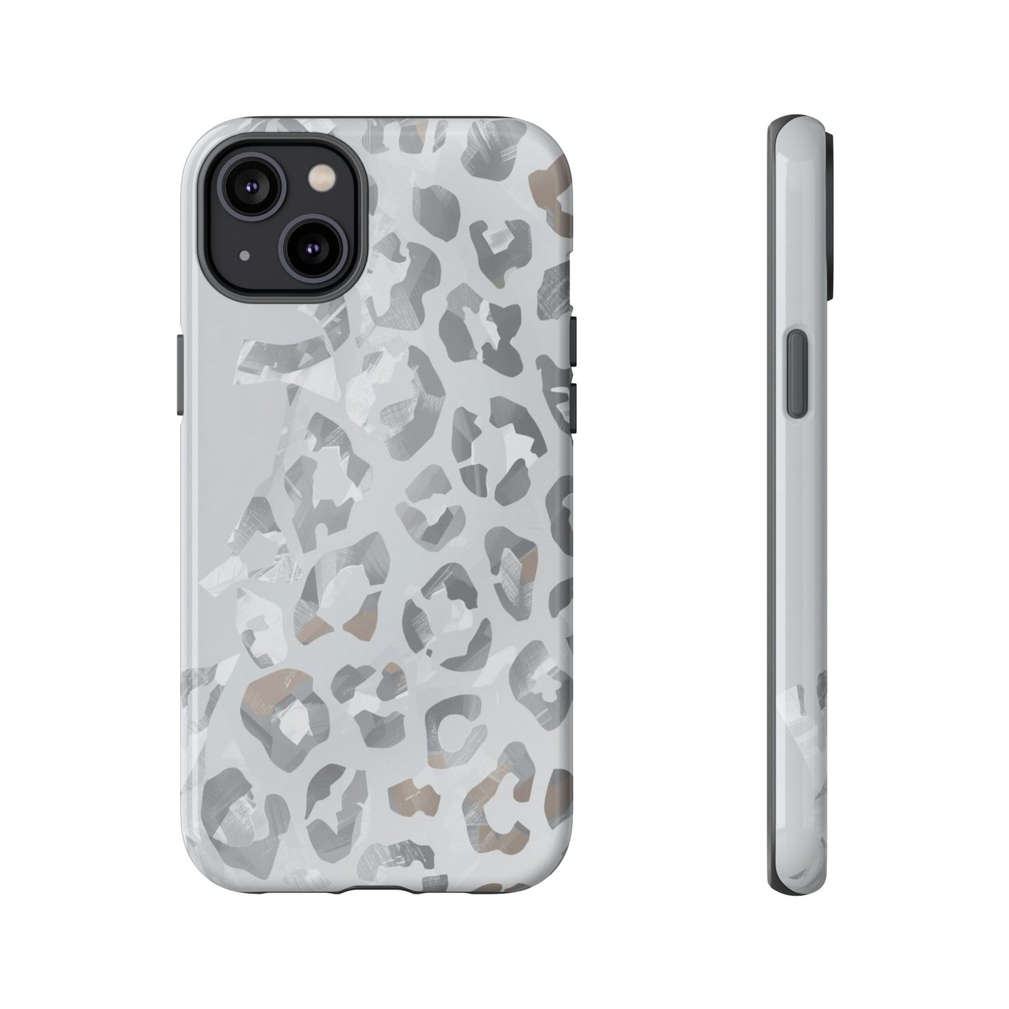 Silver Leopard Tough Phone Case