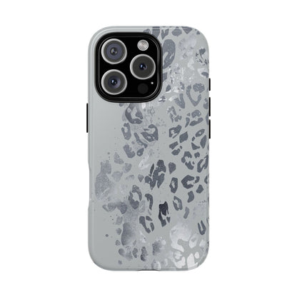 Gray Leopard Print Tough Phone Case