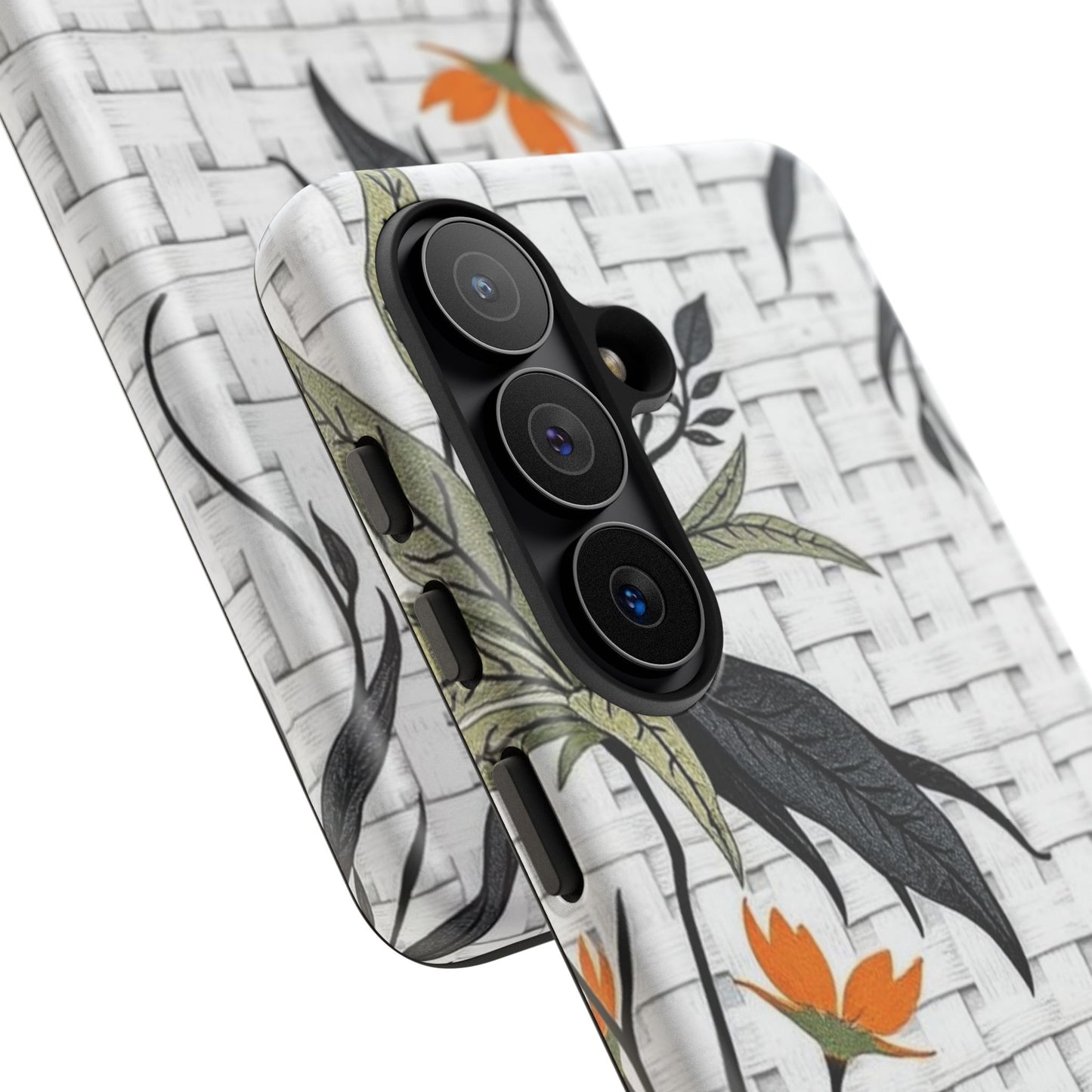 Floral Woven Tough Phone Case — Protective Botanical iPhone Cover