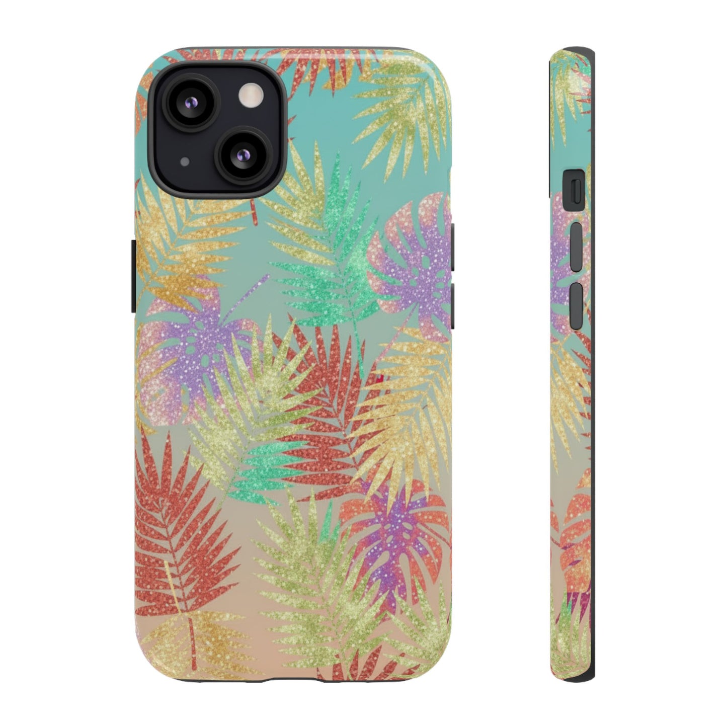 Tropical Palm Leaf Tough Phone Case – Colorful Pastel Botanical Protection