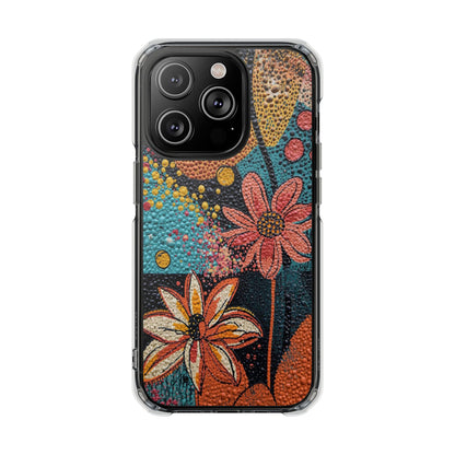 Clear Magnetic Phone Case — Colorful Floral Impact Protection