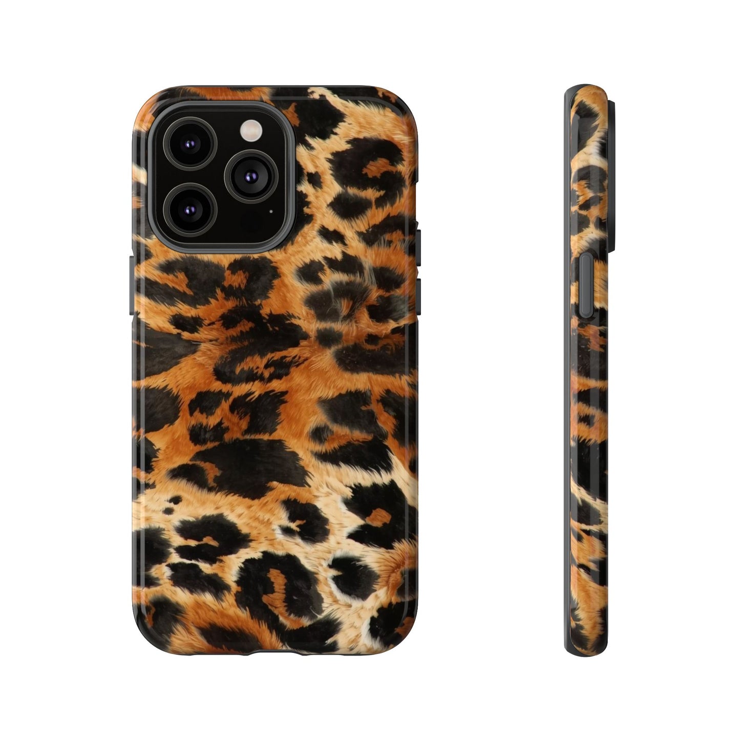 Leopard Print Tough Phone Case – Rugged Protective iPhone Cover