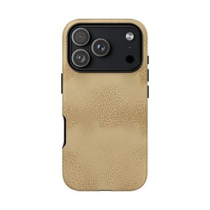 Tan Distressed Leather Texture Phone Case — Rugged Protective iPhone Cover