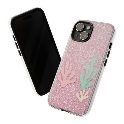 Pink Glitter Seaweed Tough Case - Sparkle Protective Phone Cover