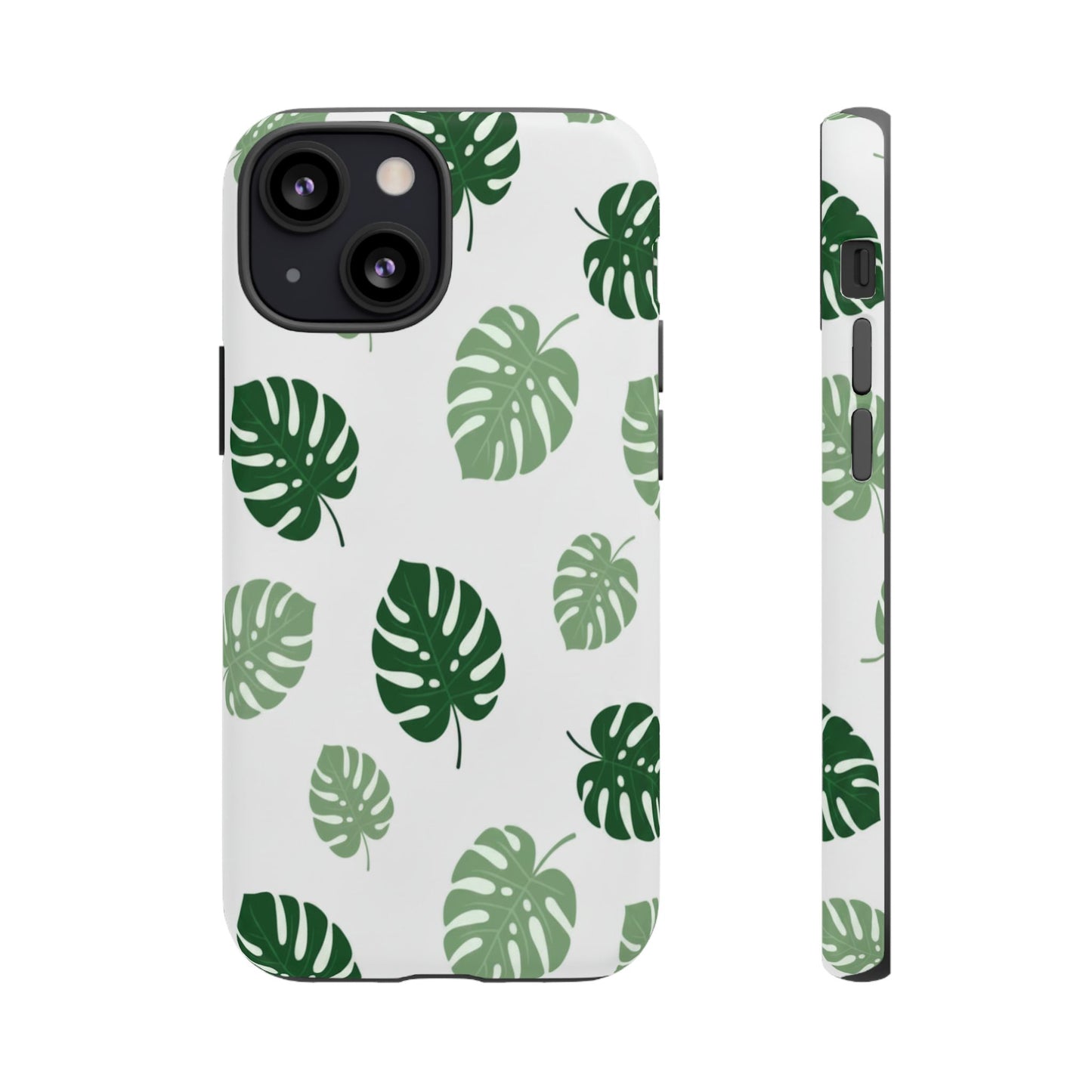 Monstera Leaf Phone Case — Tropical Green Pattern Tough Case