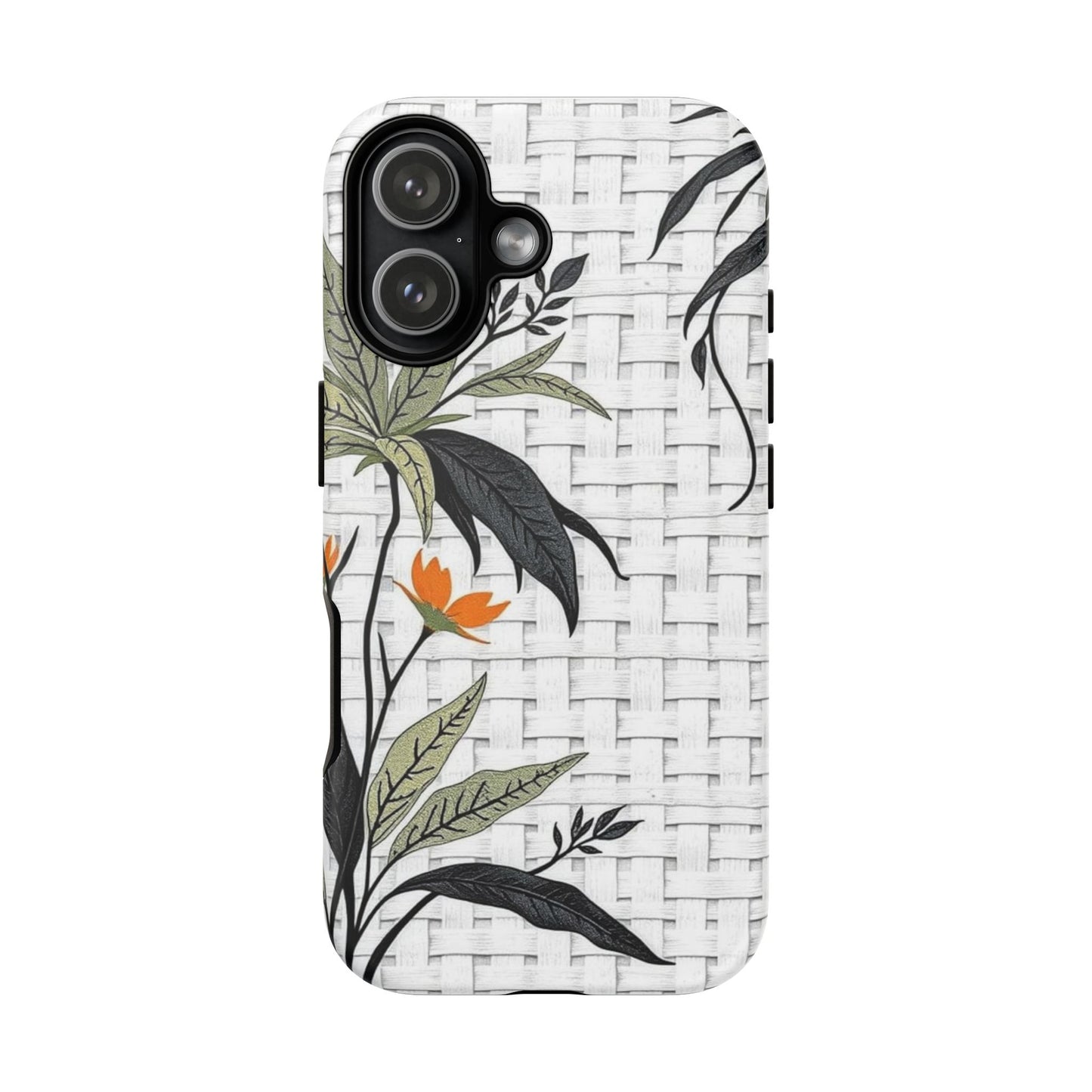 Floral Woven Tough Phone Case — Protective Botanical iPhone Cover