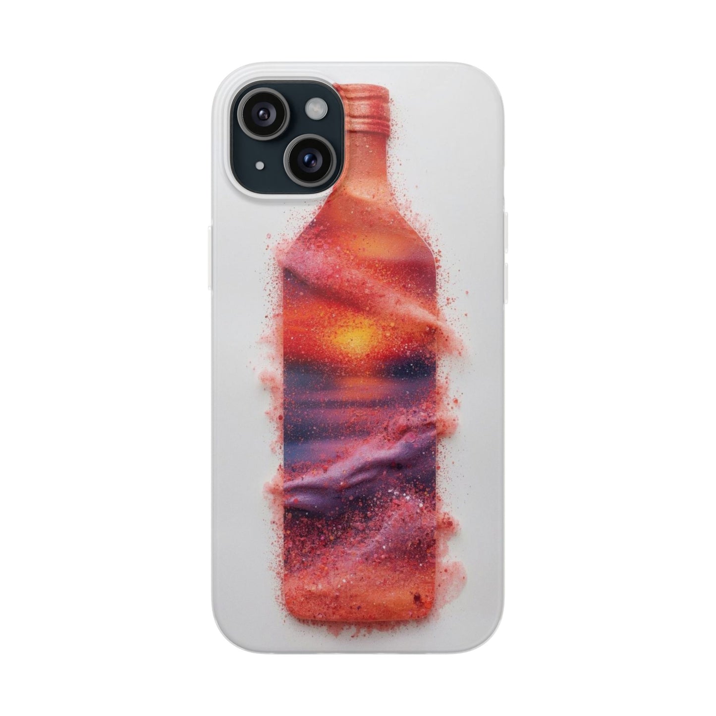 Galaxy Bottle Phone Case — Abstract Cosmic Beverage Design Flexible Case