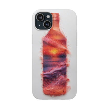 Galaxy Bottle Phone Case — Abstract Cosmic Beverage Design Flexible Case