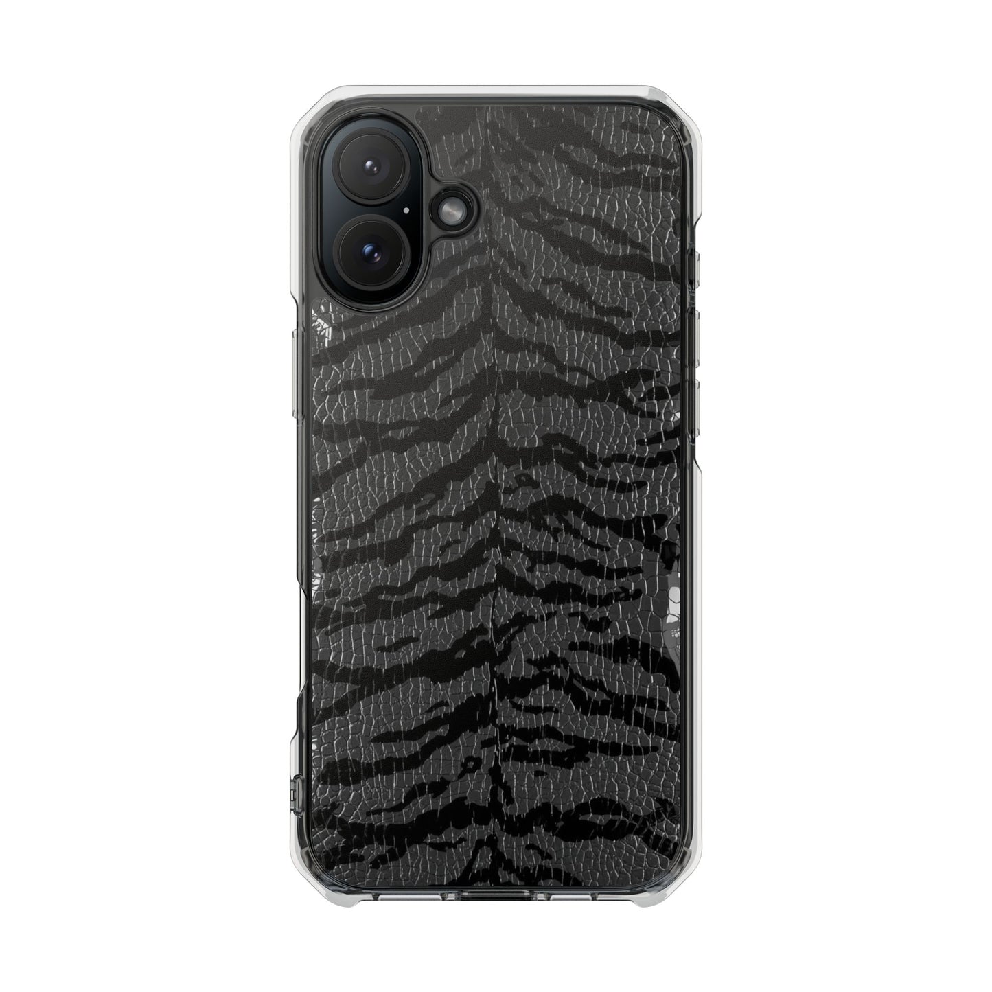 Clear Magnetic Impact Phone Case — Black Tiger Stripe