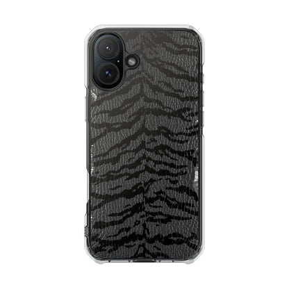 Clear Magnetic Impact Phone Case — Black Tiger Stripe