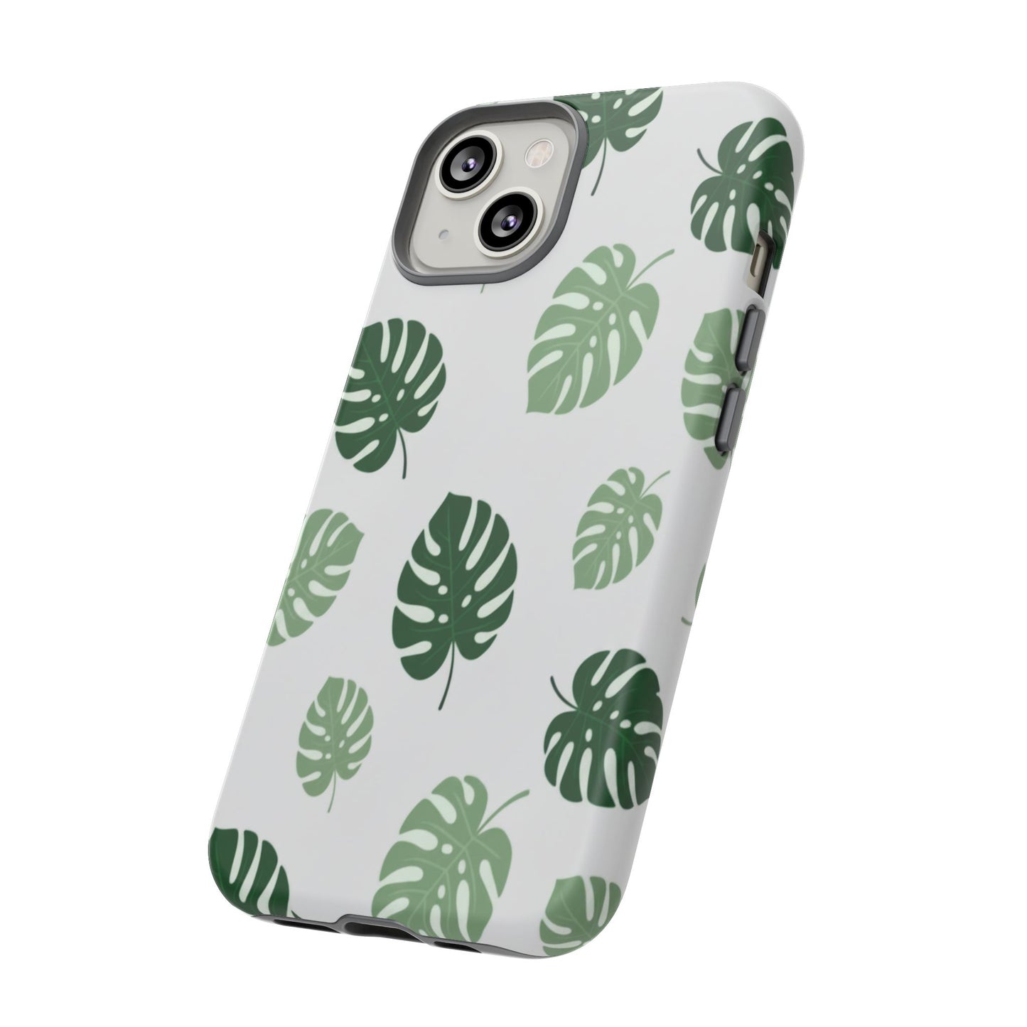 Monstera Leaf Phone Case — Tropical Green Pattern Tough Case