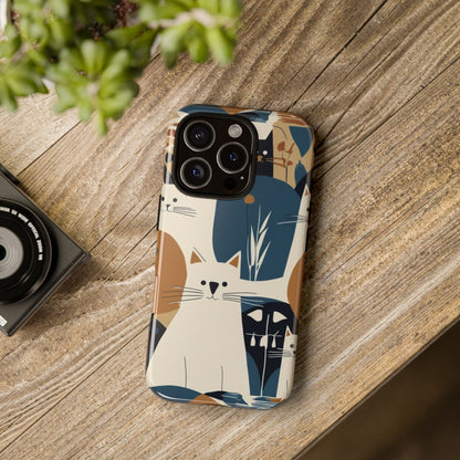 Cat Pattern Phone Case – Retro Abstract Cats Protective iPhone Cover