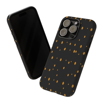 Black & Gold Dot Tough Phone Case — Protective Sparkle Pattern