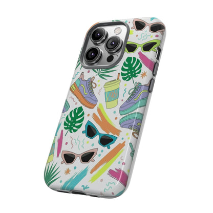 Tough Cases — Colorful Retro Sneakers & Sunglasses Phone Case
