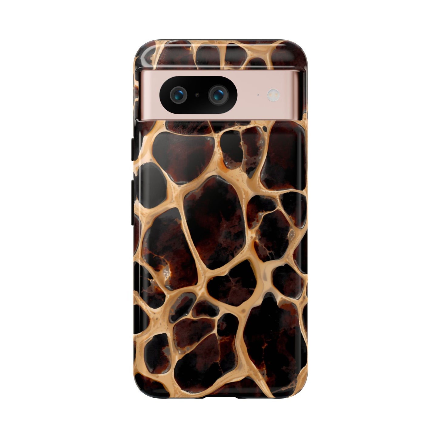 Phone Case — Brown Leather Dot Texture Rugged Protective Cover
