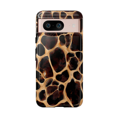 Phone Case — Brown Leather Dot Texture Rugged Protective Cover